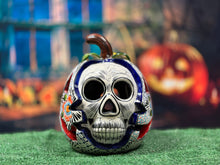 Load image into Gallery viewer, Ceramic skull / jack o lantern