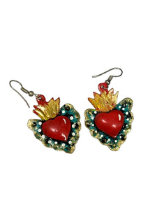 Double sided Sacred heart earrings 5 options
