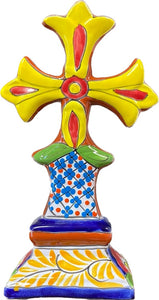 Talavera pedestal cross