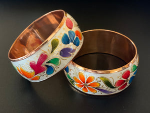 White copper bracelet (floral)