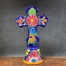 Load image into Gallery viewer, Talavera pedestal cross