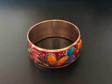 Red copper bracelet (floral butterfly)