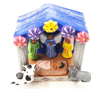 Load image into Gallery viewer, Small Clay nativity (bright)