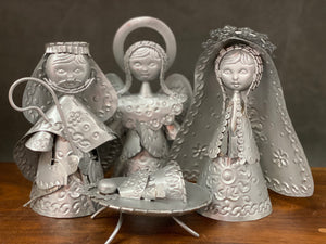 Tin nativity scene